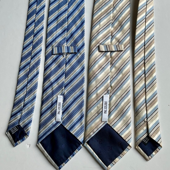 2 Pal Zileri classy striped all silk ties made in Italy 🇮🇹 - Picture 5 of 7